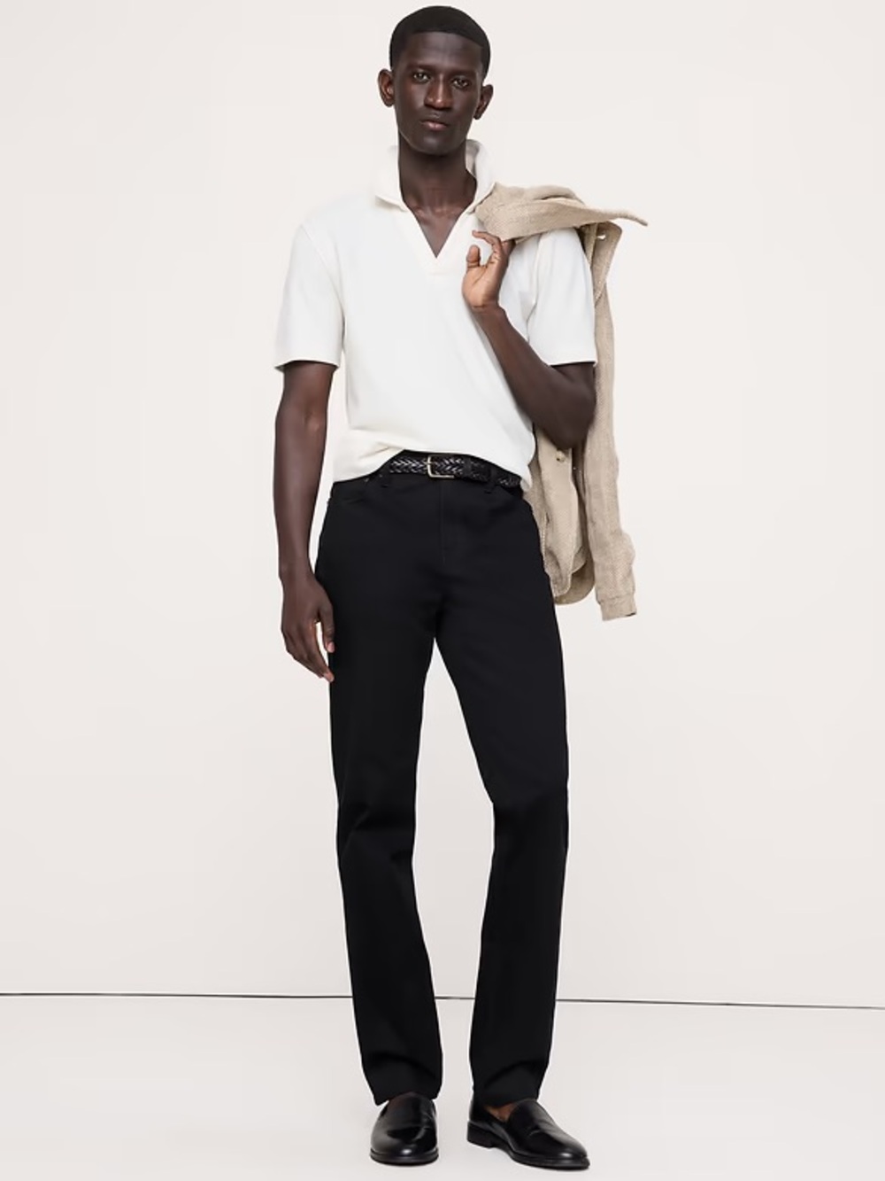 NWT Banana Republic Men’s Black Traveler Pants slim mid-rise 30 x 30